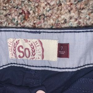 So blue navy shorts